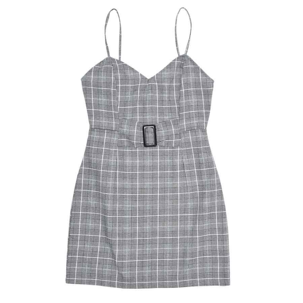 Kendall + Kylie Belted Menswear Shift Dress